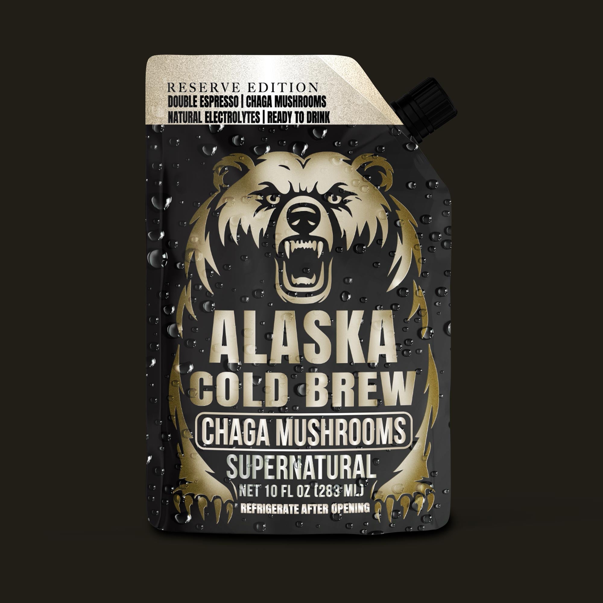 Reserva Edition 10oz Pouch Cold Brew Coffee with Chaga Mushrooms-Alaska Roasting Co.